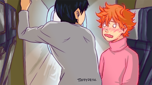 taffydesu:  Kagehina, Eden of the East Au - Plane SceneSame Hinata SameI blame @waehyun @starphases for this  