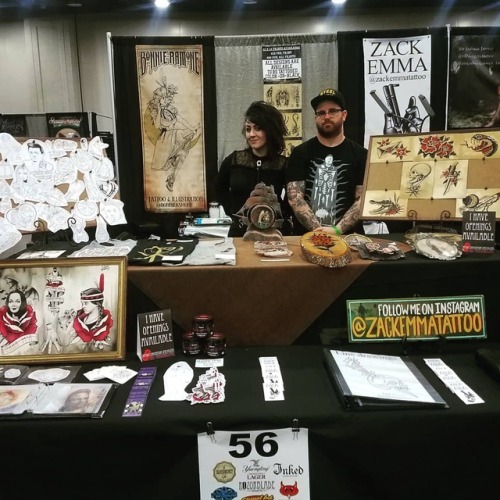 All set up with @zackemmatattoo at the @villainarts in Louisville! Come say howdy! . . . .  #ta