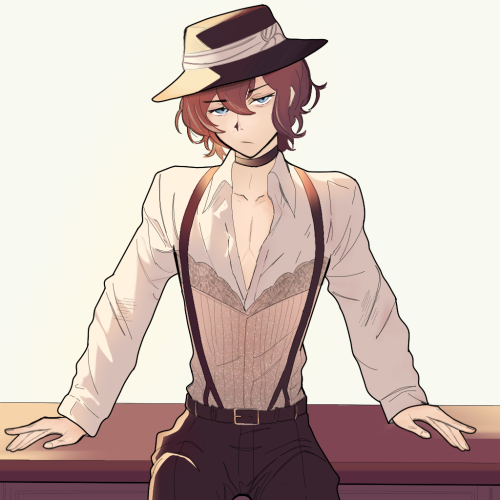 It Took Me All Day, But Here's Chuuya In A Corset And Working At The ADA!