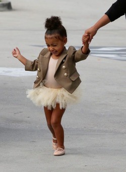 alldasheverything:  North at ballet class in LA - October 28, 2015