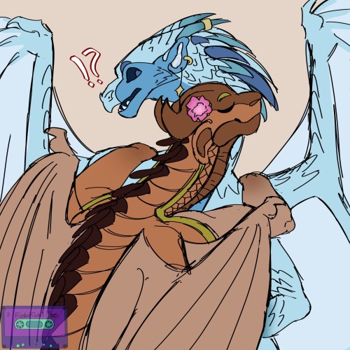 Two Wings Of Fire OCs Plus A Wip! The Icewing Is Serendipity (he/they) And The Mudwing Is Fawn (She/her)