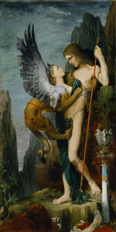 arjuna-vallabha:Oedipus and the Sphinx by Gustave Moreau