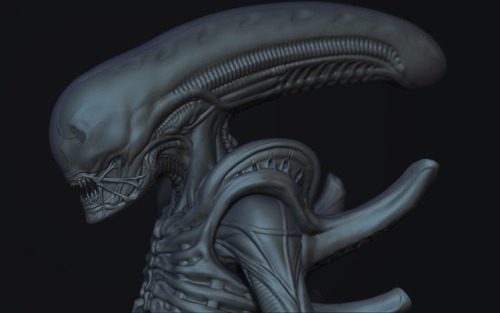 Alien Redesign - WIP Update 3 - The Sculpting Continues Refining shapes and adding details&helli