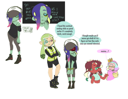 joannanoelle: buncha splat doodles – i think it’d be cool if agent 3 got a sort of scar 