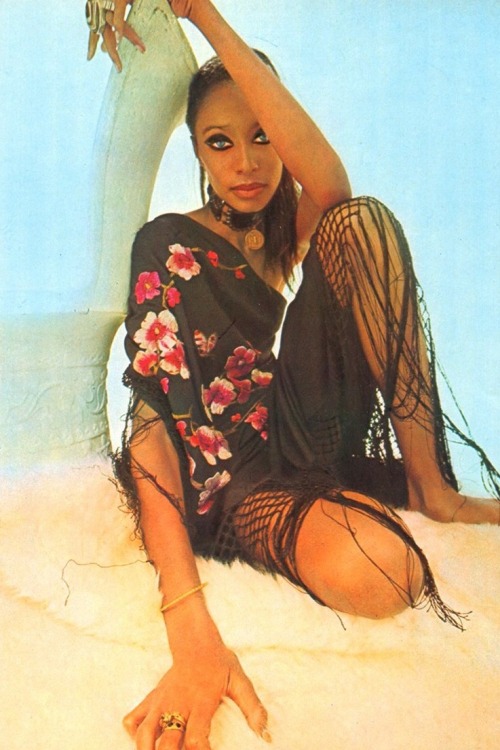 African-American model, Donyale Luna, who made national headlines after becomming the first black wo
