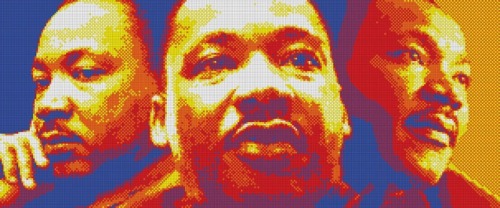 djmixstyles:  littlebigjoke:  badshoi:donj24k:  blaquerain:  leseanthomas:  Pete Fecteau spent 40 hours configuring a monumental mosaic of Martin Luther King Jr. made entirely out of Rubik’s Cubes called Dream Big. With a computer generated draft as