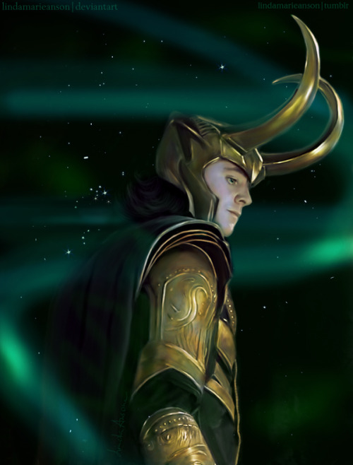lindamarieanson:The Rightful King by *LindaMarieAnsonI’m kind of stuck with my AU Loki painting and 