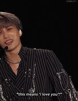 kaibility:“this means ‘i love you’!” ♡ jongin’s cute ment in english — 191005, SuperM showcase.