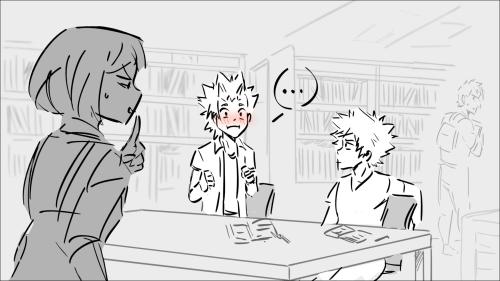 ‘Bakugou looked at how flustered Kirishima was and let out a genuine laugh.’Can you believe that thi