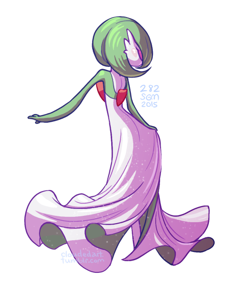 cloudedart:  → 280, 281, 280  / 386 | blog post with contest for stickers!  This is the Gardevoir image I used to create the art walkthrough for the blog!