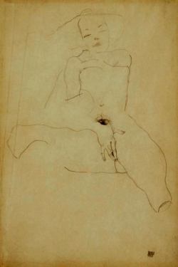 madivinecomedie:  Egon Schiele. Seated female nude 1911 See also 