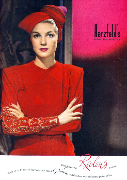 &ldquo;Crackling flame dress&rdquo; by Adrian, 1943