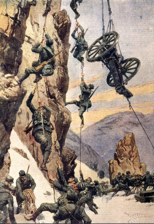 greatwar-1914: Logistics on the Italian Alpine front could be challenging.  Pulleys, levers, an