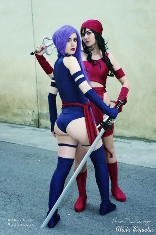 sharemycosplay:#Cosplayer Hini Tsuburagi & Alicia Migueles as #marvel’s #Elektra & #Psylocke
