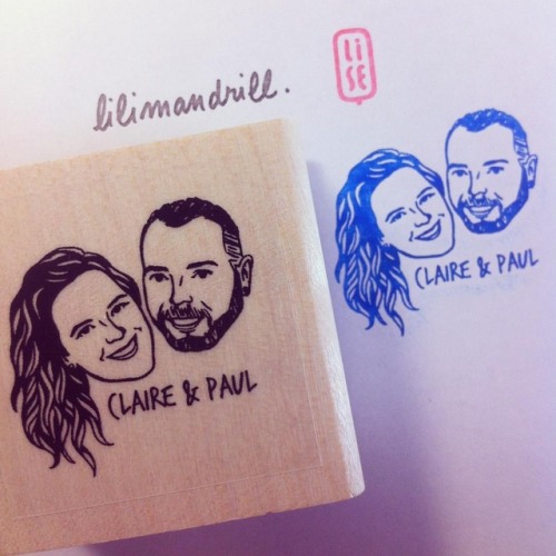 Custom Portrait Stamp @lilimandrill www.lilimandrill.fr @etsy #savethedate #EtsyGifts #selfie #etsyw