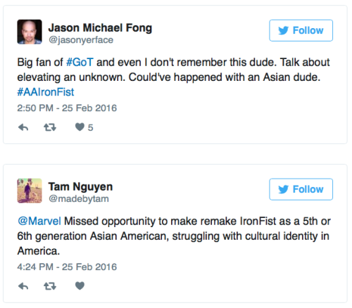 micdotcom:And the role of Marvel’s Iron Fist goes to … a white guyWhen fans imagined who might play 