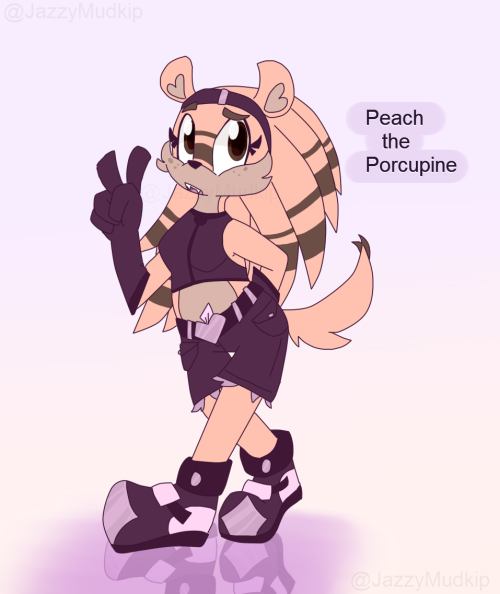 jazzy-art-time: Peach the Porcupine, 4/8/2022Discussing old sonic OC’s again with peeps.Decided to “