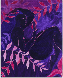 redlipstickresurrected:Tunji Adeniyi-Jones (Nigerian-British, b. 1992, England, based NY, USA) - Between The Red Vine, 2018  Paintings: Oil on Canvas 
