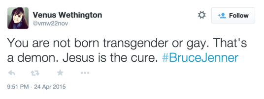Right on cue, some douchebag Christians telling the world that Bruce Jenner needs