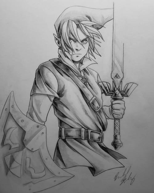 Here&rsquo;s the full image of my Link drawing! Kinda happy with how the sword came out consider