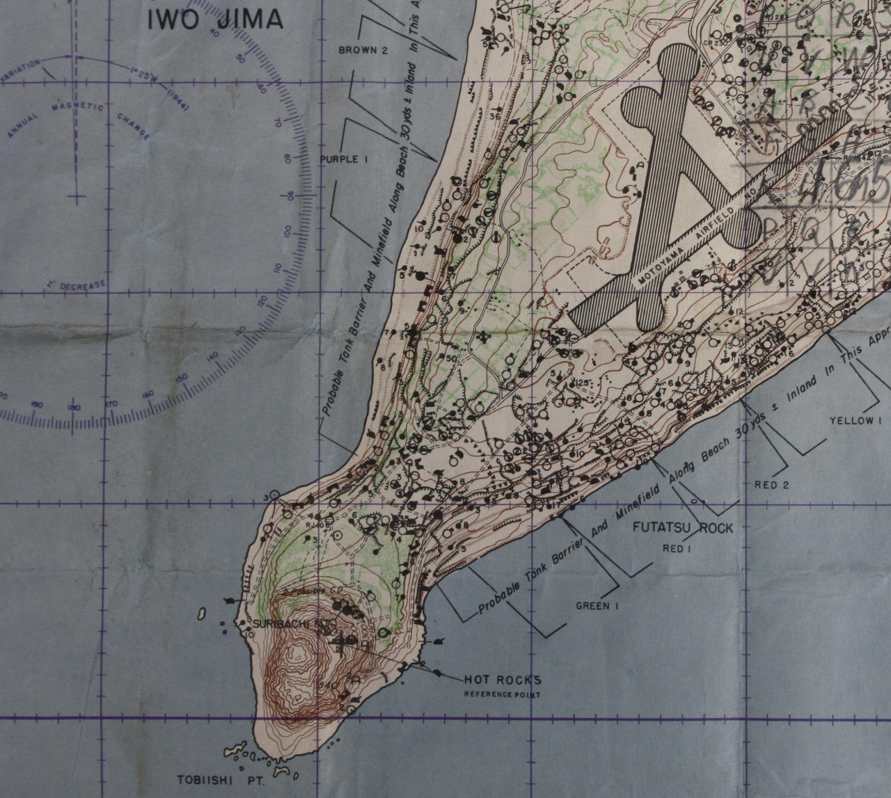 iwo jima battle map