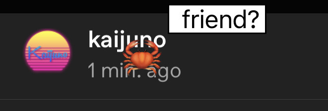 kaijuno:kaijuno:kaijuno:Two people have gifted me dashboard crabs I love you both so muchWhen you tap on them they say HandOh this is delightful 