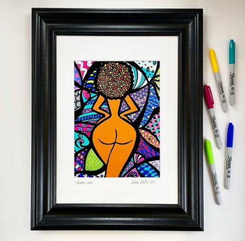 Femme-nine Matted Art Print //ANoelCreates