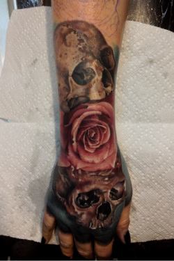 obsessedwithskulls:  Tattoo work by John Barrett - Black 13 Tattoo - Nashville, TN