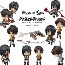 heibons:  SNK Nendoroid Giveaway in celebration of 2000 followers!!! END DATE: march 30th 2014 12:01 AM (may be extended or shortened, please be aware) RULES: (please read carefully before sending questions/asks) winner only gets to choose ONE nendoroid