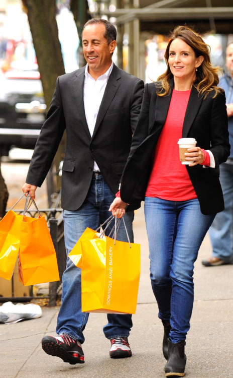 feytal-attraction:Jerry Seinfeld and Tina Fey, NY. They are working on a webseries called Comedians 