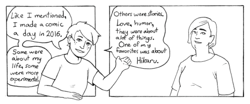 I titled the comic Hikaru Saved the World. It dealt with a lot of things I was dealing with at the t