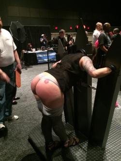 goddess3:  So did I mention I got flogged and paddled at Exxxotica 2014?  Beautiful ass to paddle