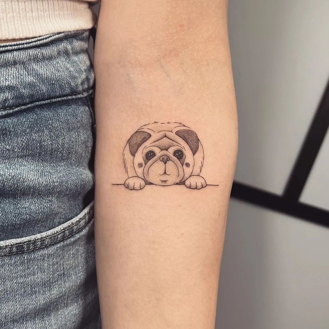 I had the honor/privilege of tattooing Vong's silly potato pug a few days  ago! swipe right to see the photo my client sent me of showing… | Instagram