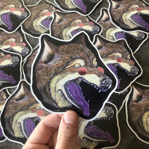 New stickers in my store! A 4in tall version of a 3ft tall acrylic painting I did last year. The gla