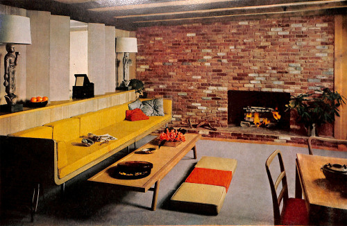 Mid-century living room from 1951 McCalls magazine