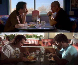 jimnapier:  Breaking Bad and Pulp Fiction side-by-side scene comparisons