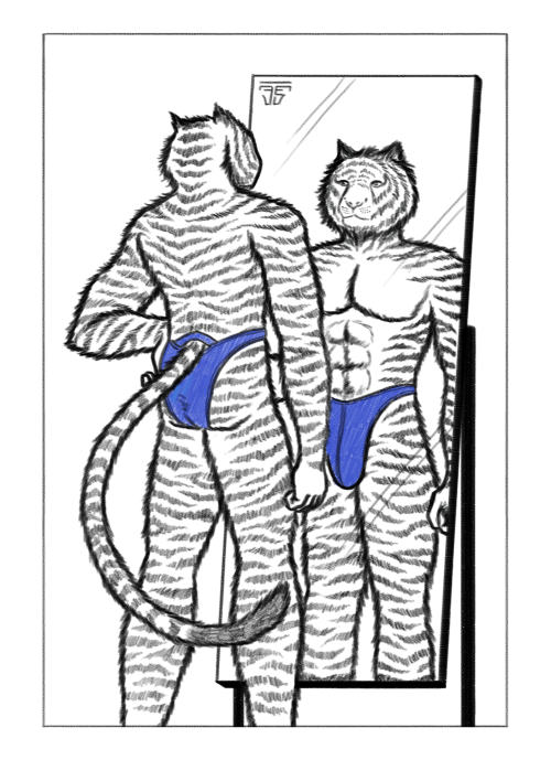 Striped Admiration&ldquo;I can&rsquo;t believe he wants me to wear this for the vacay.&rdquo; This was originally traditional but then I didn&rsquo;t like the anatomy messup so I redid it digitallyPosted using PostyBirb