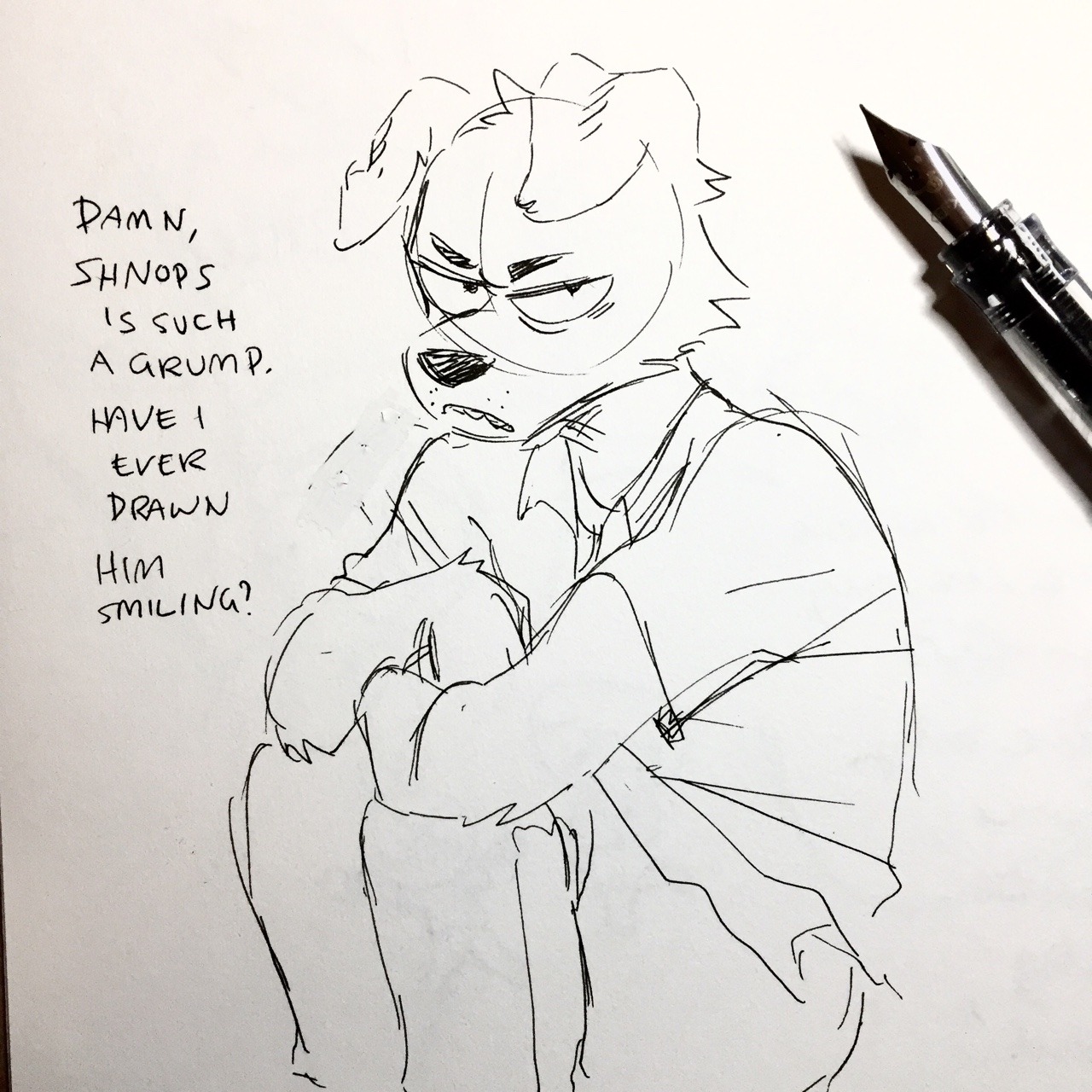another shnops for inktober. im really interested in developing my anthro style.