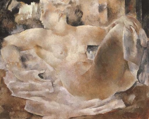 Nu, Rodolphe-Théophile Bosshard, 1926. #rodolphetheophilebosshard #nu #nude #1926 #1920s #painting 