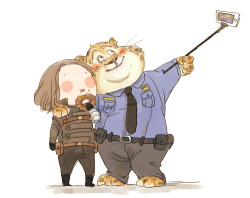 xxxxxx6x:  Bucky and Benjamin Clawhauser I really love Zootopia. &gt;..&lt; 