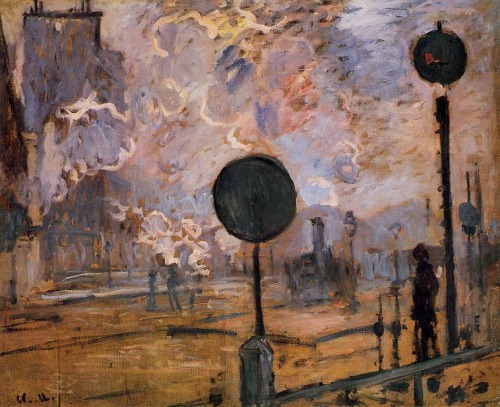 Train Stations and Claude Monet , 1877ImpressionismArrival of the Normandy Train, Gare Saint-Lazare 