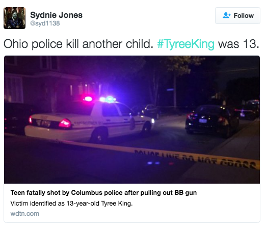 the-movemnt:  13-year-old Tyree King shot and killed by Ohio police A Columbus, Ohio,