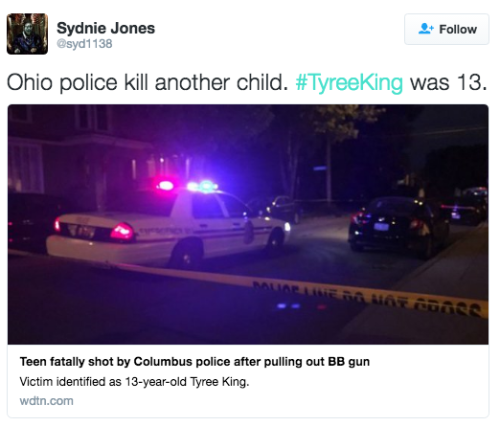 elegantbeardedchaoscollection:timemachineyeah:the-movemnt:13-year-old Tyree King shot and killed by 