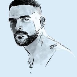 egorodriguez:  Monday, study on @johngidding #egorodriguez #illustration #art #portrait #sketch #drawing #sketchdaily #study #beard #instart #instartist 