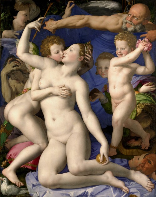 theladyintweed:Agnolo Bronzino’s Venus, Cupid, Folly and Time An allegory of bawdy loveTh