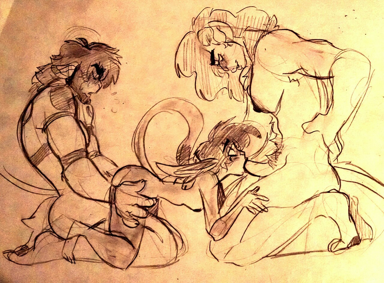 notsafeforroskii:  Fiona, Roady and Sasha getting it on.