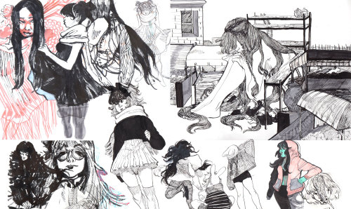 ofalldimensions: and more from my sketchbook not quite as varied this time i guess oops