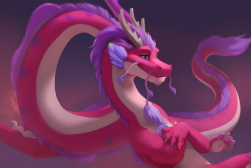 Dei Mais Uma Passadinha No PixAI E Fiz Os Personagens Din E Long Do Filme "O Drago Dos Desejos".