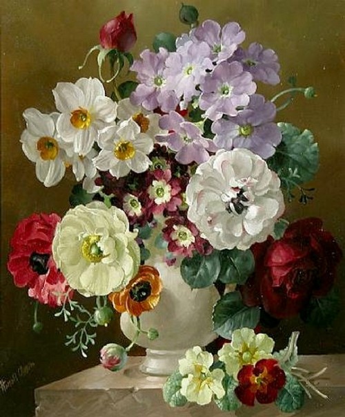 art-and-things-of-beauty:  Harold Clayton (1896-1976) - Still life with flowers, oil on canvas. 