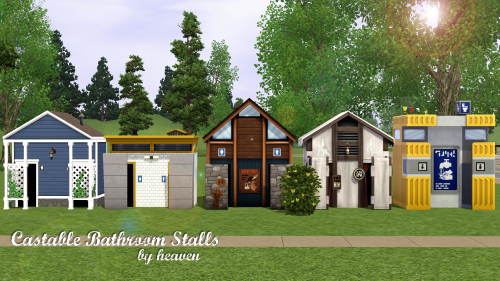 heavensims:Castable Bathroom Stalls Overrides to turn @aroundthesims TS4&gt;TS3 bathroom stalls into